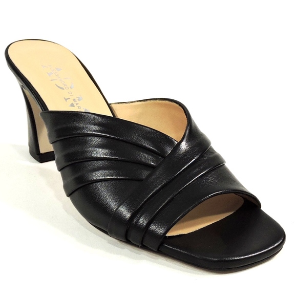 ALESSANDRO DI MARIA LEATHER SUMMER MULES - Picture 2 of 8